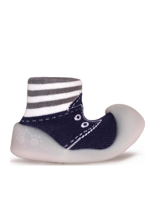 BigToes Kinder Haussocken Navy Blu