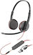 Poly Blackwire 3225 On Ear Multimedia Headphone with Microphone 3.5mm Jack / USB-C