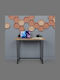 Desk Thox Wooden Oak / Black with Metal Legs 80x50x72cm