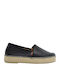 Women's Leather Espadrilles Black
