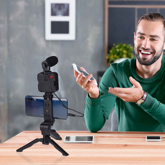 Grundig Selfie-Stick Handy-Stative Bluetooth mit Aufhelllicht Schwarz