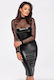 Noir Handmade Wetlook Рокля Черен
