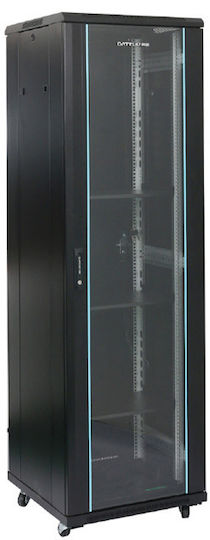 DateUp С крака Рак кабинет 27U 60x80x138.8см Черен 04.022.0334