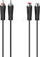 HAMA Кабел 2x RCA мъжки - 2x RCA женски 1.5м 00205259