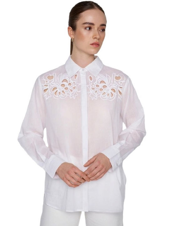 Ale - The Non Usual Casual Women's Long Sleeve Shirt White