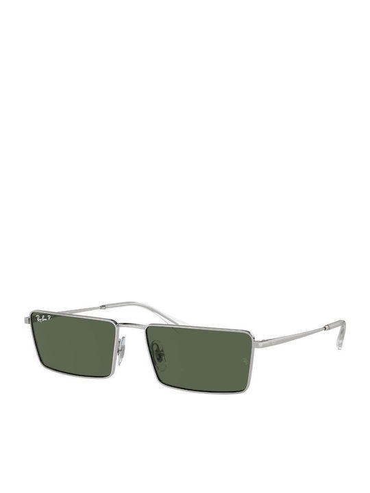 Ray Ban Unisex Γυαλιά Ηλίου με Ασημί Μεταλλικό Σκελετό και Πράσινο