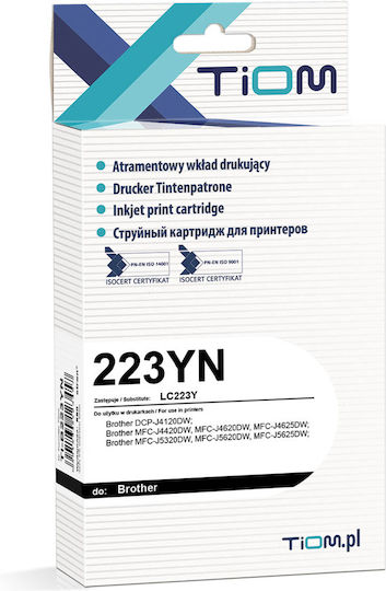 Tiom Συμβατό Μελάνι Εκτυπωτή InkJet Brother LC223 Κίτρινο 1τμχ