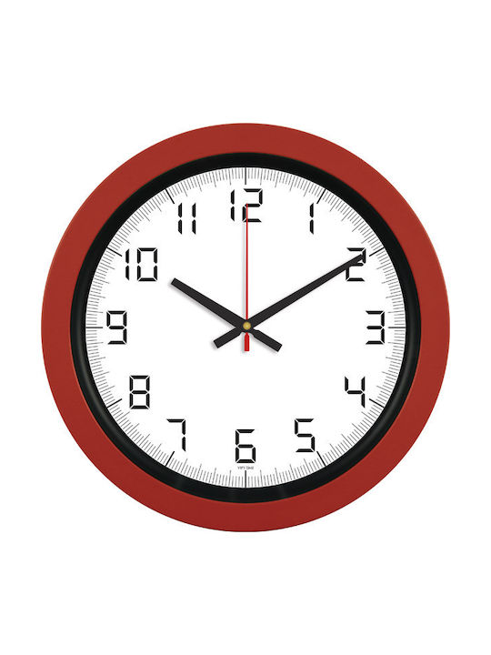 Wall Clock Plastic Red Ø40cm