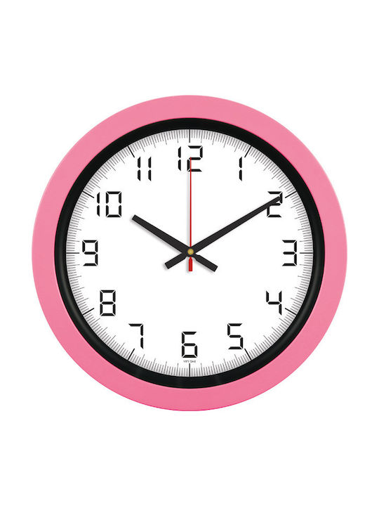 Wall Clock Plastic Pink Ø40cm