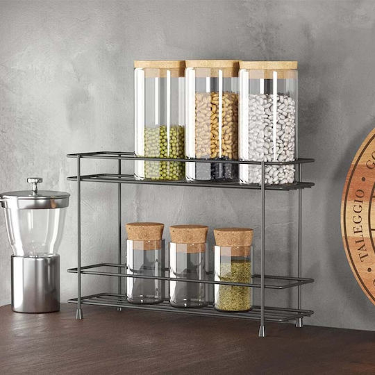 Tekno-Tel Suport De Masă Inox 32.5x8x21.5cm Negru