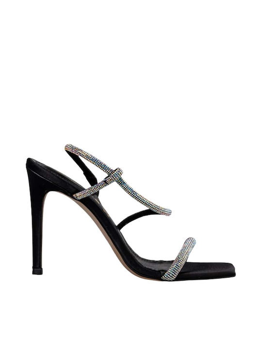Envie Shoes Damen Sandalen mit hohem Absatz in Schwarz Farbe