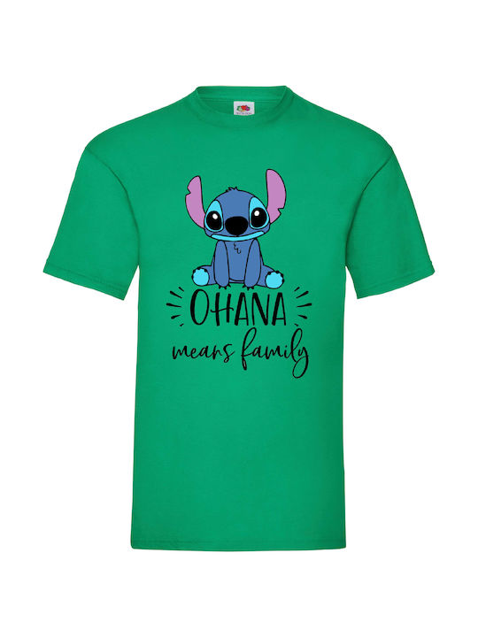 Fruit of the Loom Lilo And Stitch Original T-shirt Green Cotton