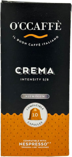 O'Ccaffè Kapseln Espresso Crema Kompatibel mit Maschine Nespresso 10Mützen