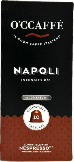 O'Ccaffè Kapseln Espresso Napoli Kompatibel mit Maschine Nespresso 10Mützen