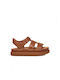 Ugg Australia Goldenstar Strap Tan Leather Women's Flat Sandals in Tabac Brown Color