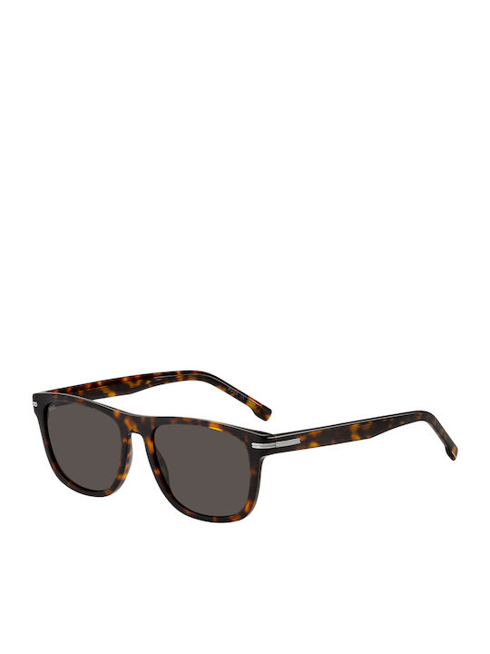 Boss Men's Sunglasses with Brown Tartaruga Plastic Frame and Gray Lens BOSS 1626/S 086/IR