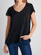 Attrattivo Femeie Tricou Black