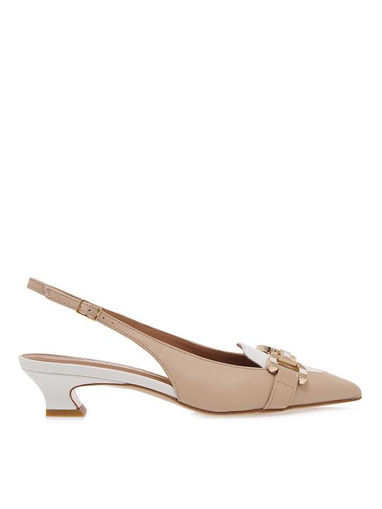 Martina T Leather Beige Low Heels