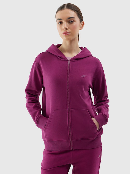 4F Women's Hooded Cardigan Purple