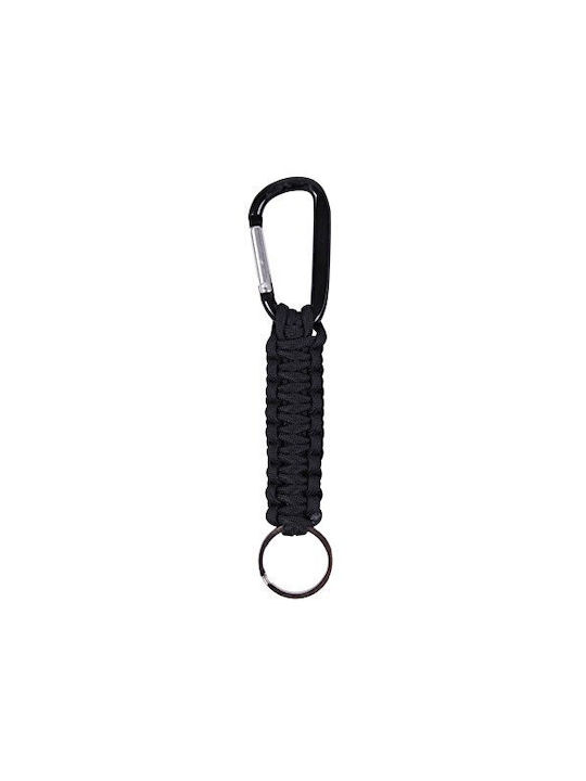 Breloc 14cm Paracord cu Carabineer negru 077