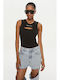 Karl Lagerfeld Women's Summer Blouse Cotton Sleeveless Black