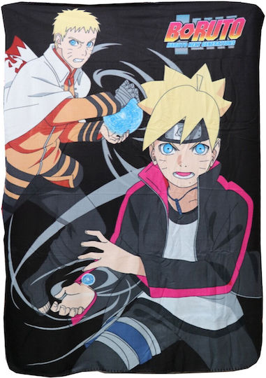 Toei Animation Κουβέρτα Fleece Μαύρο 100x140εκ.