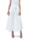 Moutaki Women's High-waisted Cotton Trousers in Wide Line WHITE