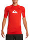 Quiksilver Kurzärmelig Sonnenschutzshirt Rot