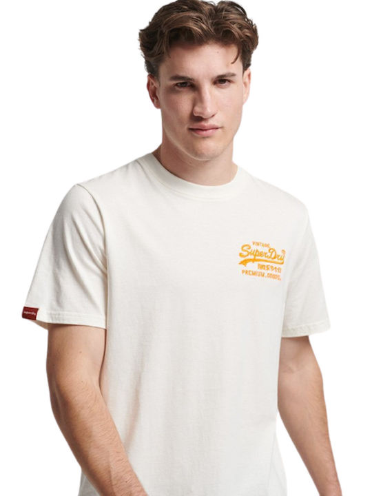 Superdry T-shirt Bărbătesc cu Mânecă Scurtă Bej