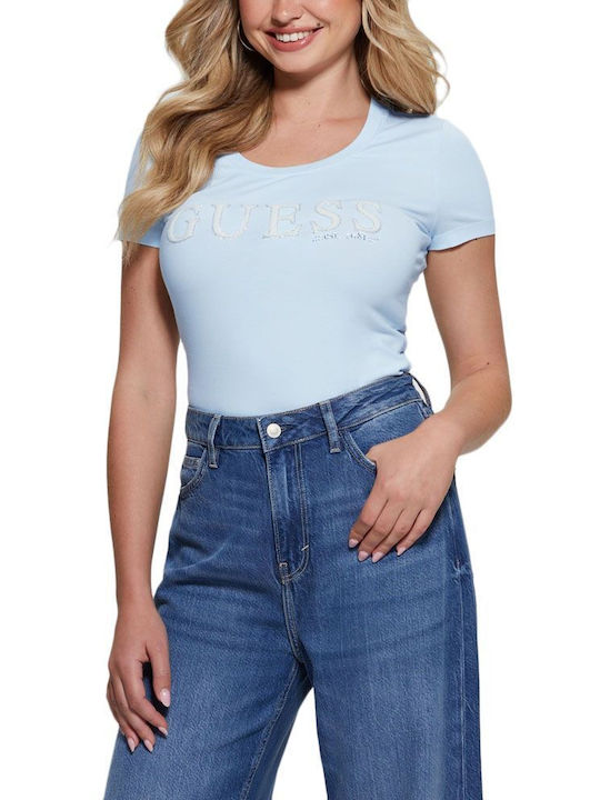 Guess Γυναικείο T-shirt Γαλάζιο
