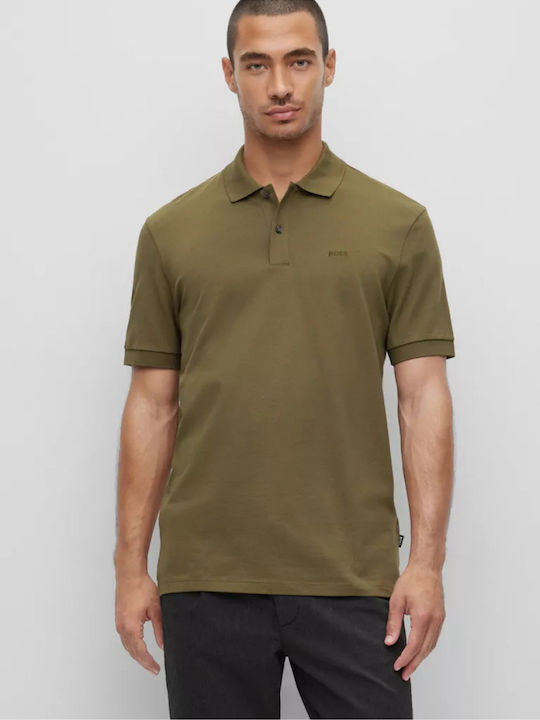 Hugo Boss Jersey Pallas Ανδρική Μπλούζα Κοντομάνικη Polo Μπεζ