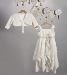 New Life Ecru Lace Baptism Dress 3pcs