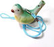 Ceramic Bird Water Whistle Green-Yellow with String