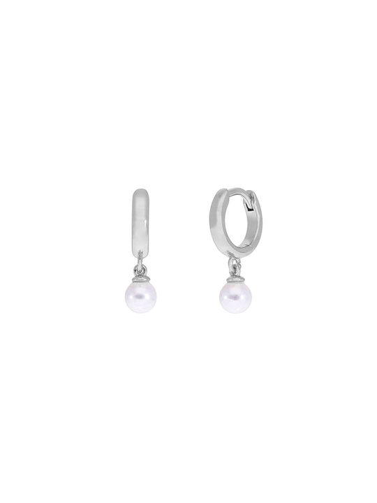 Marea Earrings Hoops made of Silver with Pearls