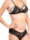 CottonHill Dantelat Set de Lenjerie Bralette cu Brazilia Black