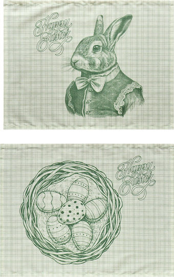 Kentia Osterdekorationen & Ornamente Polyester Grünes Tischset 33x45cm Set 4 Stück