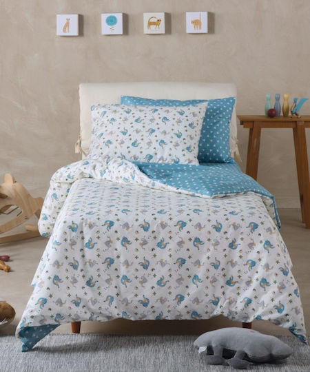 Kentia Παιδικό Κουβερλί Μονό Mesmer White-blue 160x240εκ.