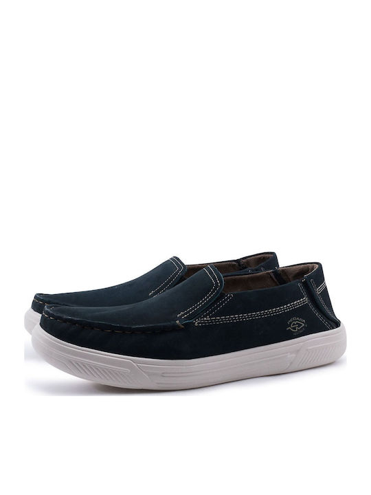 De piele Slip-on-uri pentru bărbați Albastru