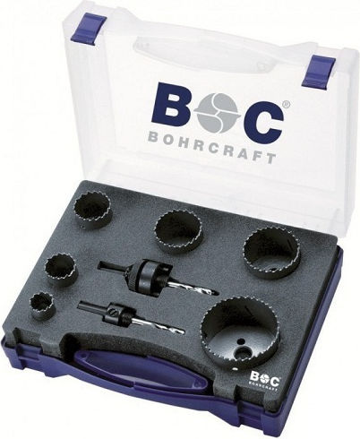 Bohrcraft Set Diamant Lochsägen HSS mit Durchmesser von 22mm bis 68mm für Holz, Metall und Kunststoff