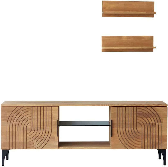 Wohnzimmer TV-Einheit Lidya Oak L150xB30xH40cm