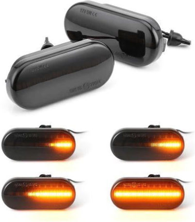 Depo Тъмно Тонирани LED Flash Seat Alhambra / Cordoba / Ibiza / Leon / Toledo Volkswagen Bora / Golf / Lupo / Passat / Polo / Sharan / Vento Ford C-Max / Fiesta / Focus / Fusion / Galaxy 2 Бройки