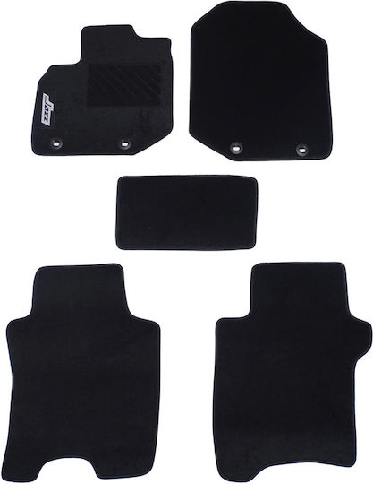 Autopataki Set of Front and Rear Mats 5pcs for Honda Jazz 2008-2013 Black