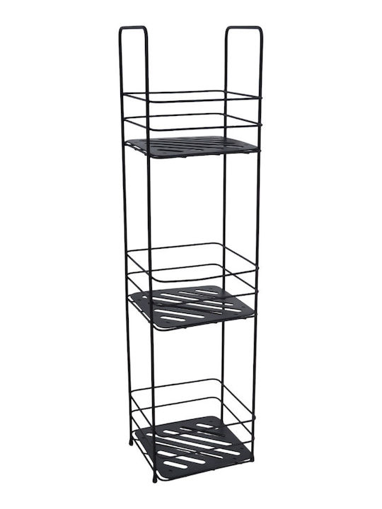 Ankor Wall Mounted Bathroom Shelf Metallic with 3 Shelves 16.5x15.5x63cm