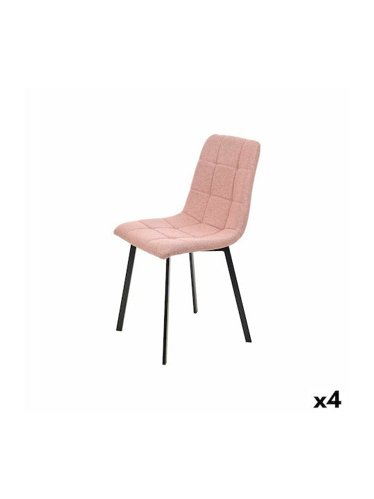 Dining Room Fabric Chair Pink 4pcs