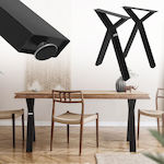 ML-Design Furniture Leg made of Metal Suitable for Table , Office Black 50x72cm