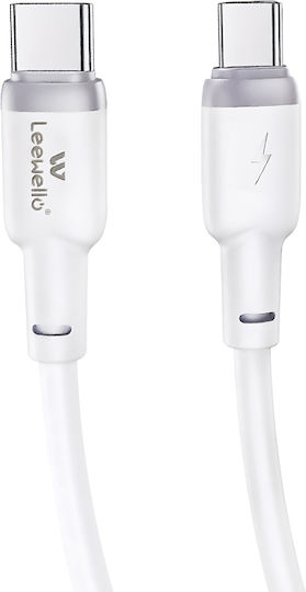 Leewello USB 2.0 Cable USB-C male - USB-C 60W Λευκό 1m 783216
