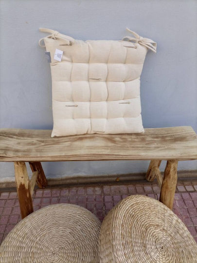 Natural Home Garden Chair Cushion Ecru 40x40cm