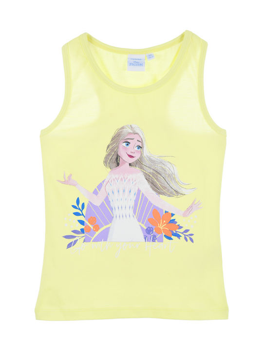 Superheroes Kids' Blouse Sleeveless Yellow Go With Your Heart