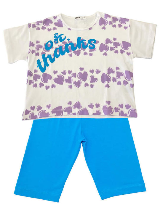 Nek Kids Wear Set pentru copii cu Colanți Vara 2buc Lila Turquoise