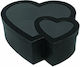 JK Home Decoration Jk Home Décor - Paper Box Double Heart White 22-26x9-11cm S/2
